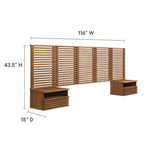 MOD-7116-WAL Render Wall Mount Queen Headboard and Modern Nightstands by Modway
