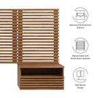 MOD-7115-WAL Render Wall Mount Twin Headboard and Modern Nightstands by Modway