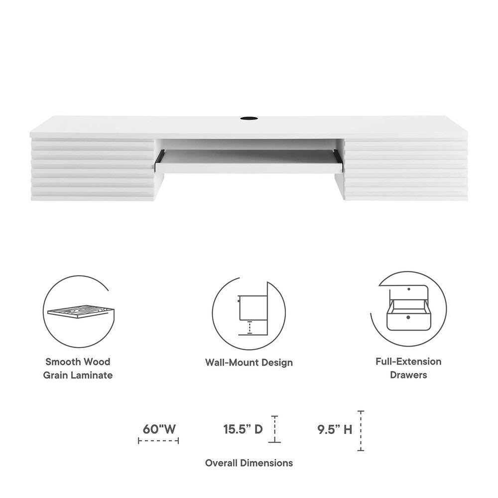 EEI-5865 Render Wall Mount Wood Office Desk by Modway