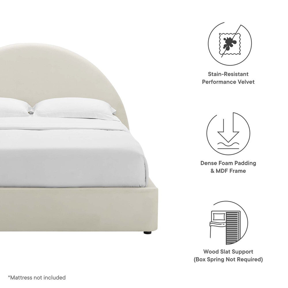 MOD-7133 Resort Performance Velvet Arched Round Queen Platform Bed by Modway