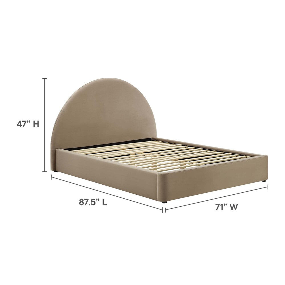 MOD-7133 Resort Performance Velvet Arched Round Queen Platform Bed by Modway