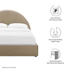 MOD-7133 Resort Performance Velvet Arched Round Queen Platform Bed by Modway