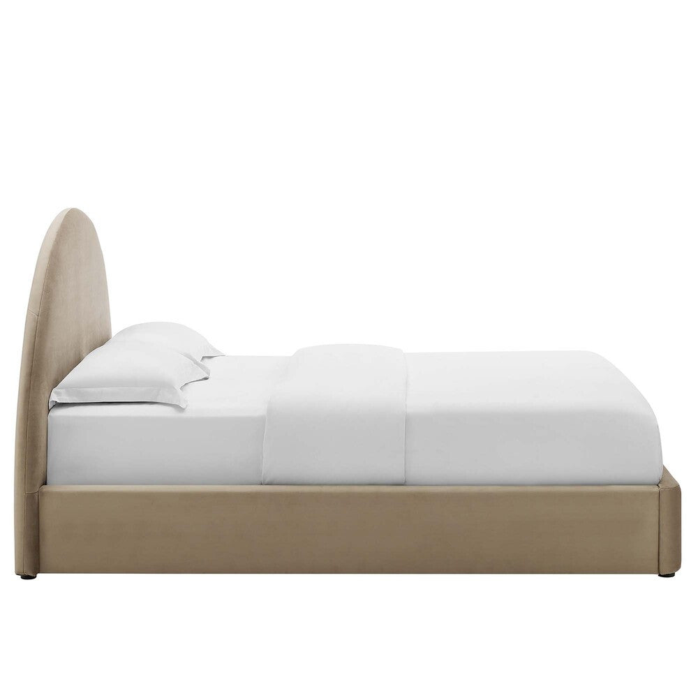 MOD-7133 Resort Performance Velvet Arched Round Queen Platform Bed by Modway