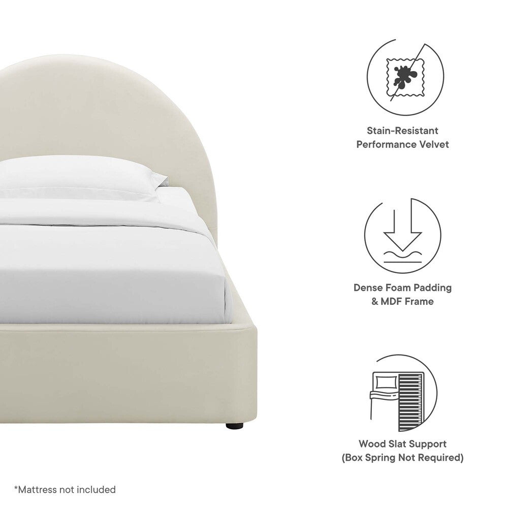 MOD-7129 Resort Performance Velvet Arched Round Twin Platform Bed by Modway