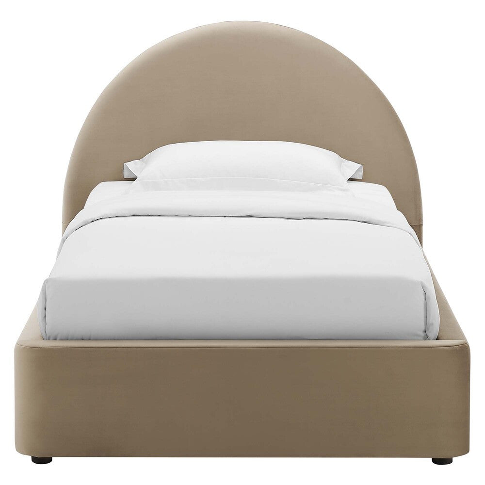 MOD-7129 Resort Performance Velvet Arched Round Twin Platform Bed by Modway