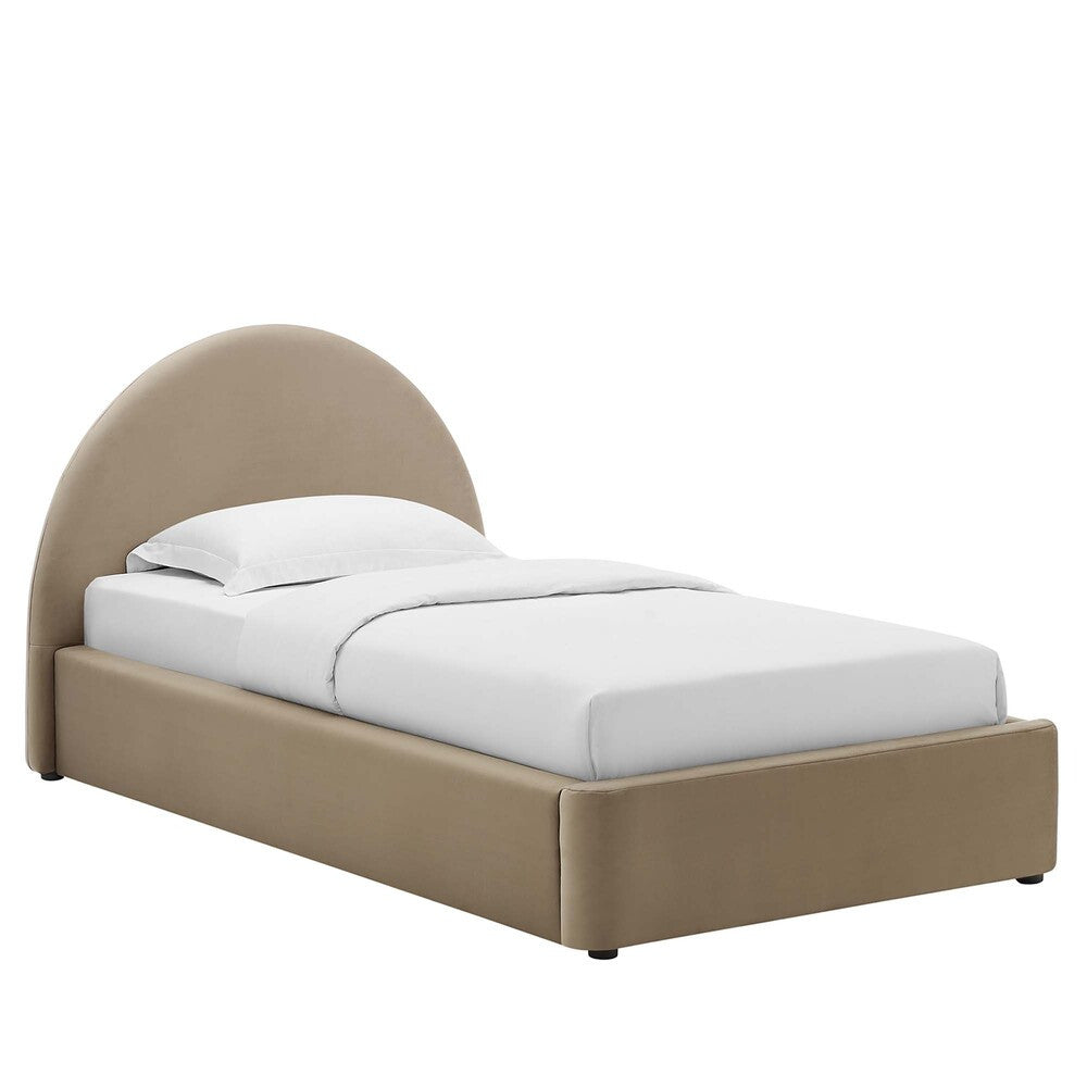 MOD-7129 Resort Performance Velvet Arched Round Twin Platform Bed by Modway