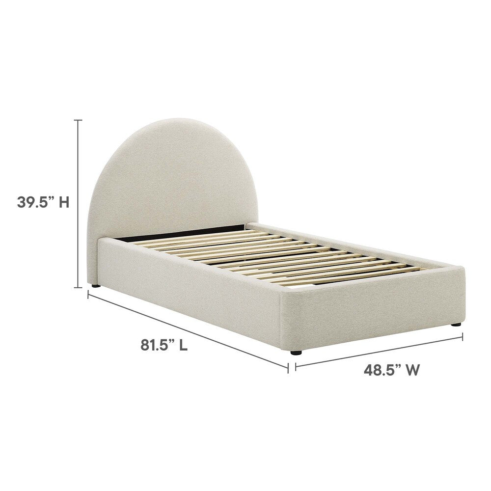 MOD-7128 Resort Upholstered Fabric Arched Round Twin Platform Bed by Modway
