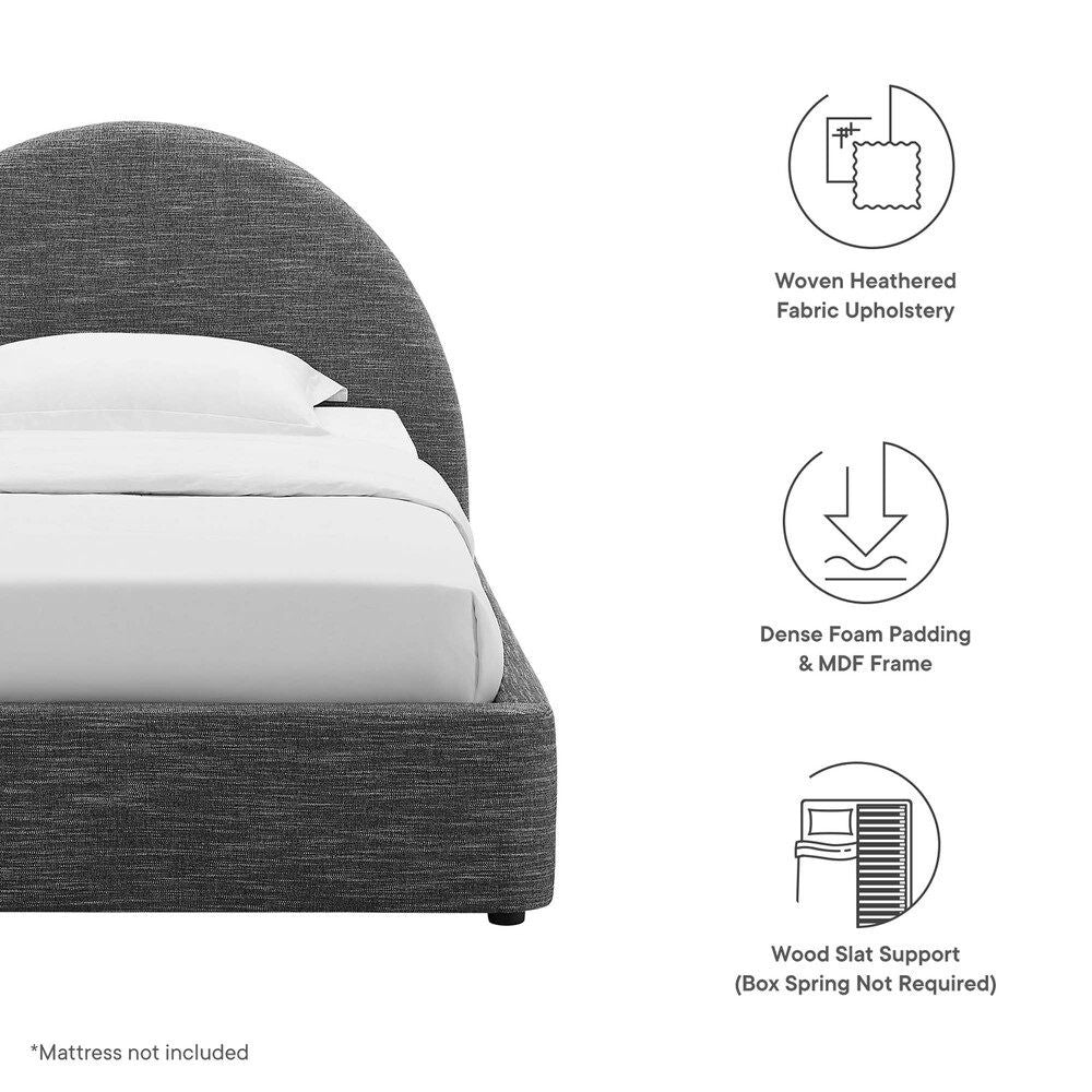 MOD-7128 Resort Upholstered Fabric Arched Round Twin Platform Bed by Modway