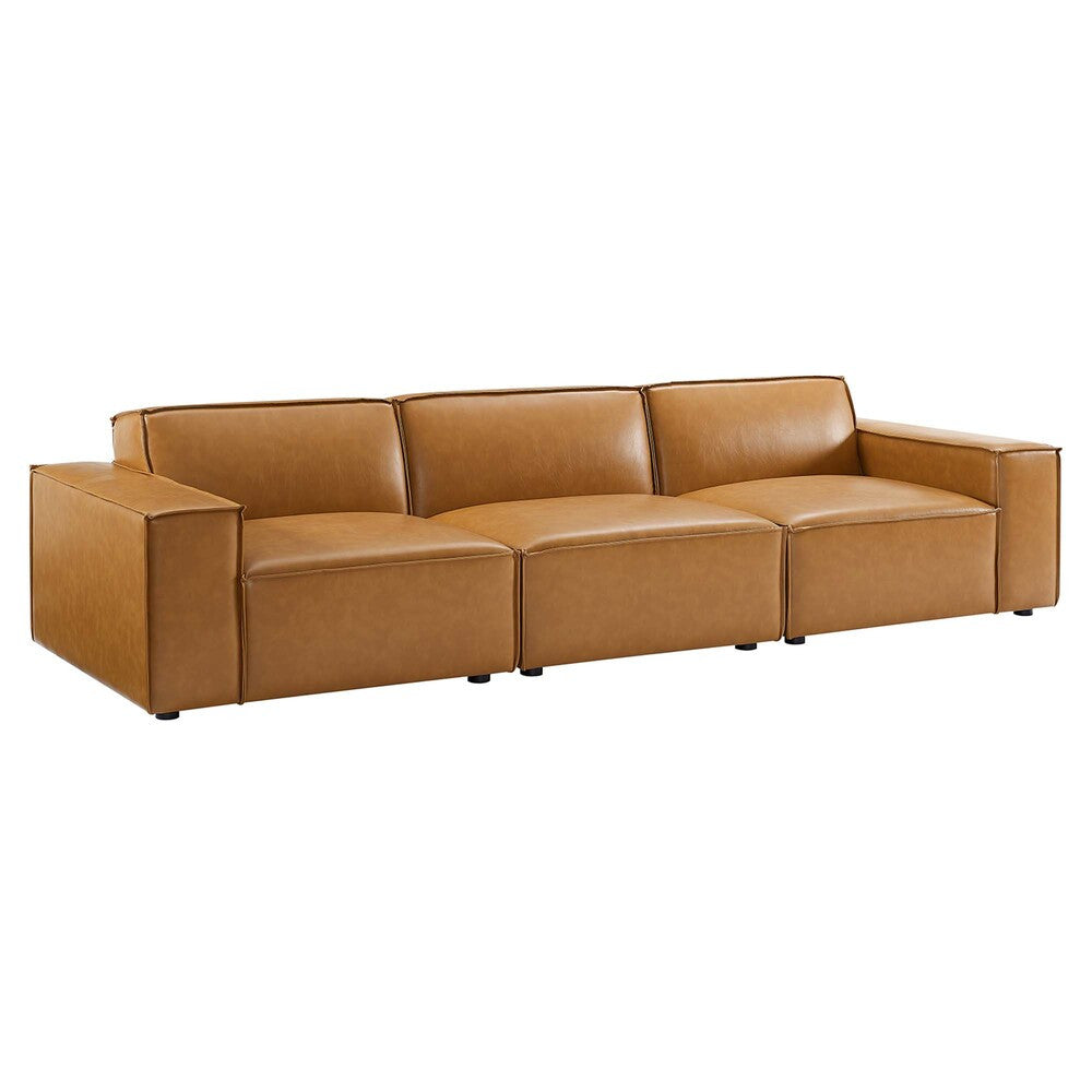 EEI-4708-TAN Restore 3-Piece Vegan Leather Sofa by Modway