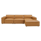 EEI-4709-TAN Restore 4-Piece Vegan Leather Sectional Sofa by Modway