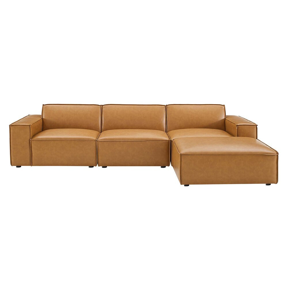 EEI-4709-TAN Restore 4-Piece Vegan Leather Sectional Sofa by Modway