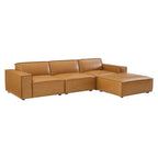 Modway EEI-4709-TAN Restore 4-Piece Vegan Leather Sectional Sofa Tan