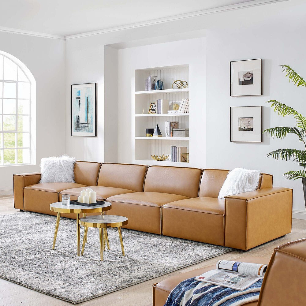 EEI-4710-TAN Restore 4-Piece Vegan Leather Sofa by Modway