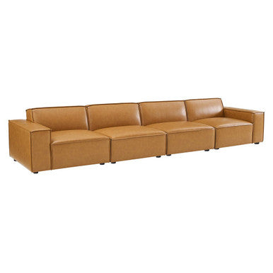 Modway EEI-4710-TAN Restore 4-Piece Vegan Leather Sofa Tan