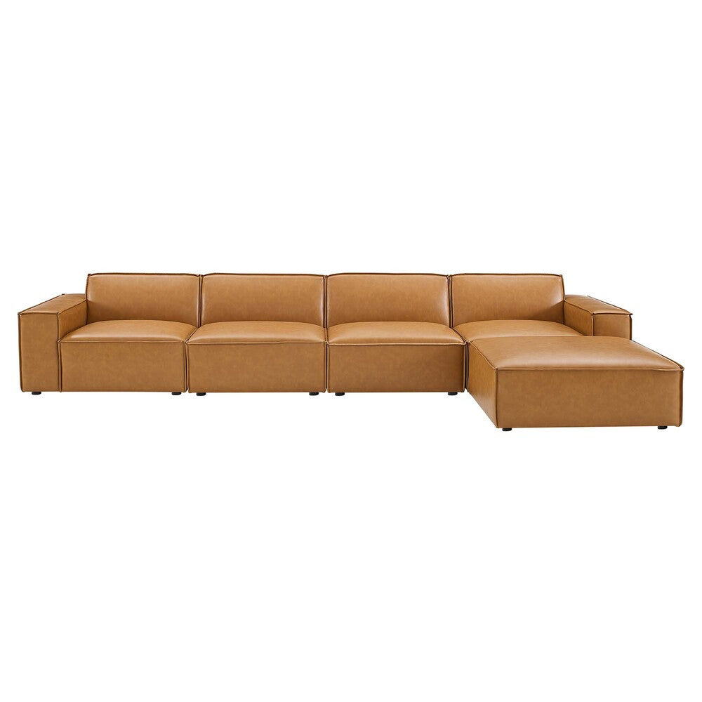 EEI-4711-TAN Restore 5-Piece Vegan Leather Sectional Sofa by Modway