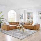 EEI-4712-TAN Restore 5-Piece Vegan Leather Sectional Sofa by Modway