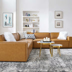 EEI-4712-TAN Restore 5-Piece Vegan Leather Sectional Sofa by Modway