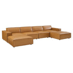 EEI-4713-TAN Restore 6-Piece Vegan Leather Sectional Sofa by Modway