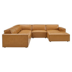 EEI-4714-TAN Restore 6-Piece Vegan Leather Sectional Sofa by Modway