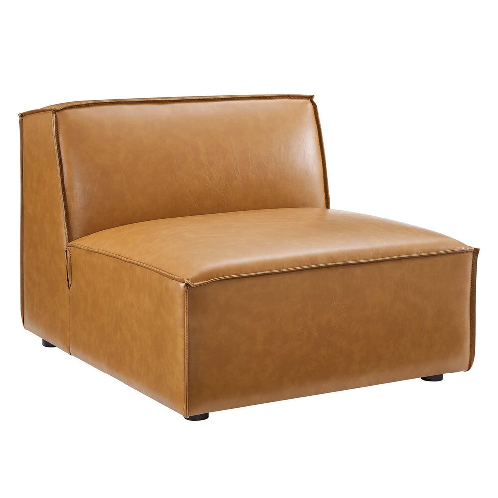 EEI-4714-TAN Restore 6-Piece Vegan Leather Sectional Sofa by Modway