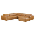 Modway EEI-4714-TAN Restore 6-Piece Vegan Leather Sectional Sofa Tan
