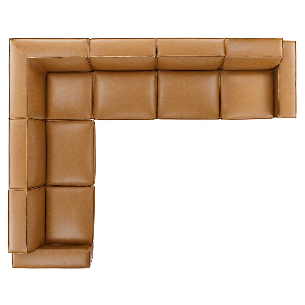 EEI-4715-TAN Restore 6-Piece Vegan Leather Sectional Sofa by Modway