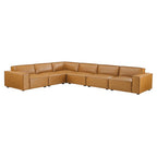 Modway EEI-4715-TAN Restore 6-Piece Vegan Leather Sectional Sofa Tan