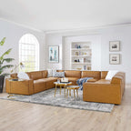EEI-4717-TAN Restore 8-Piece Vegan Leather Sectional Sofa by Modway