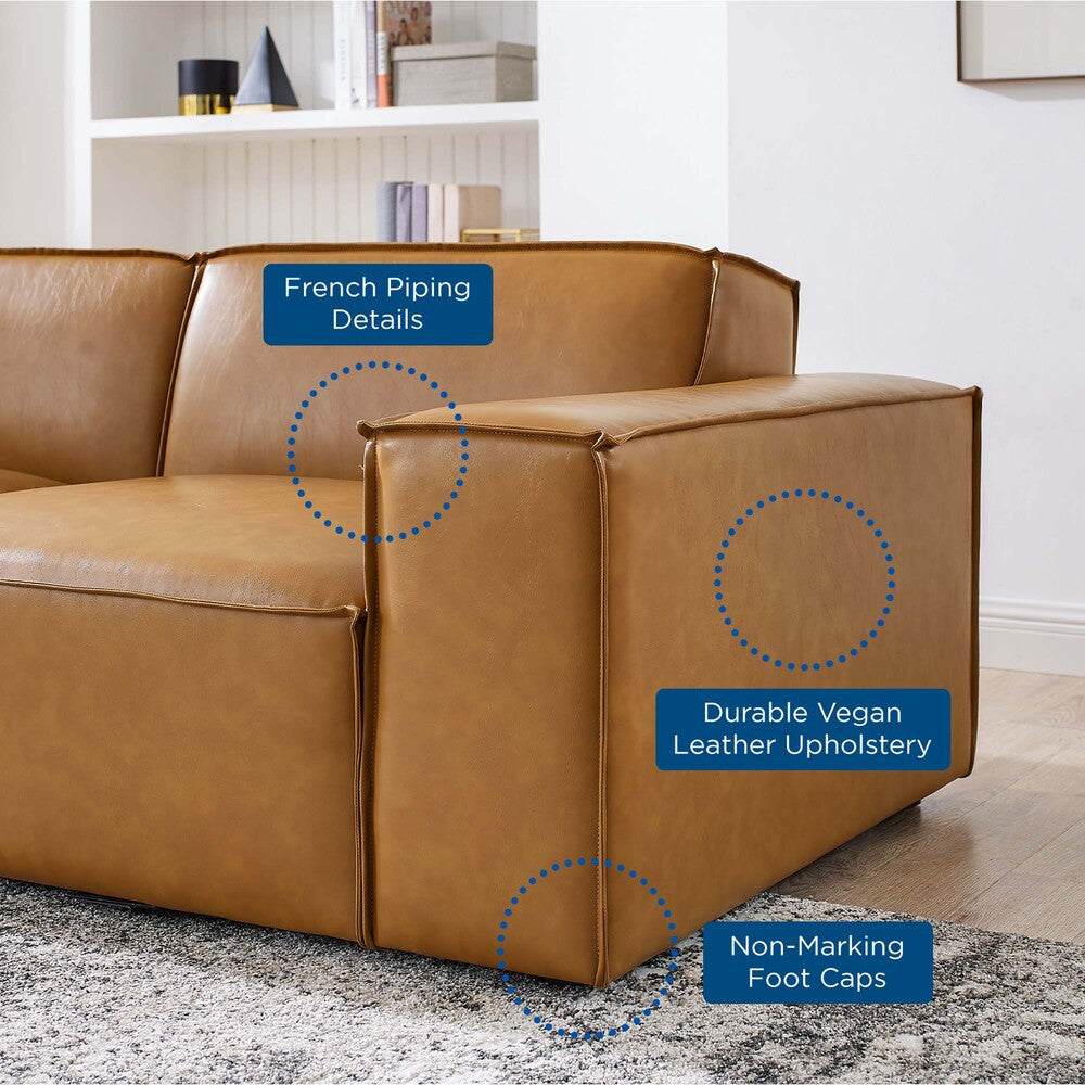 EEI-4717-TAN Restore 8-Piece Vegan Leather Sectional Sofa by Modway
