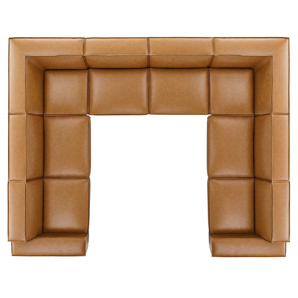 EEI-4717-TAN Restore 8-Piece Vegan Leather Sectional Sofa by Modway
