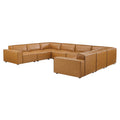 Modway EEI-4717-TAN Restore 8-Piece Vegan Leather Sectional Sofa Tan