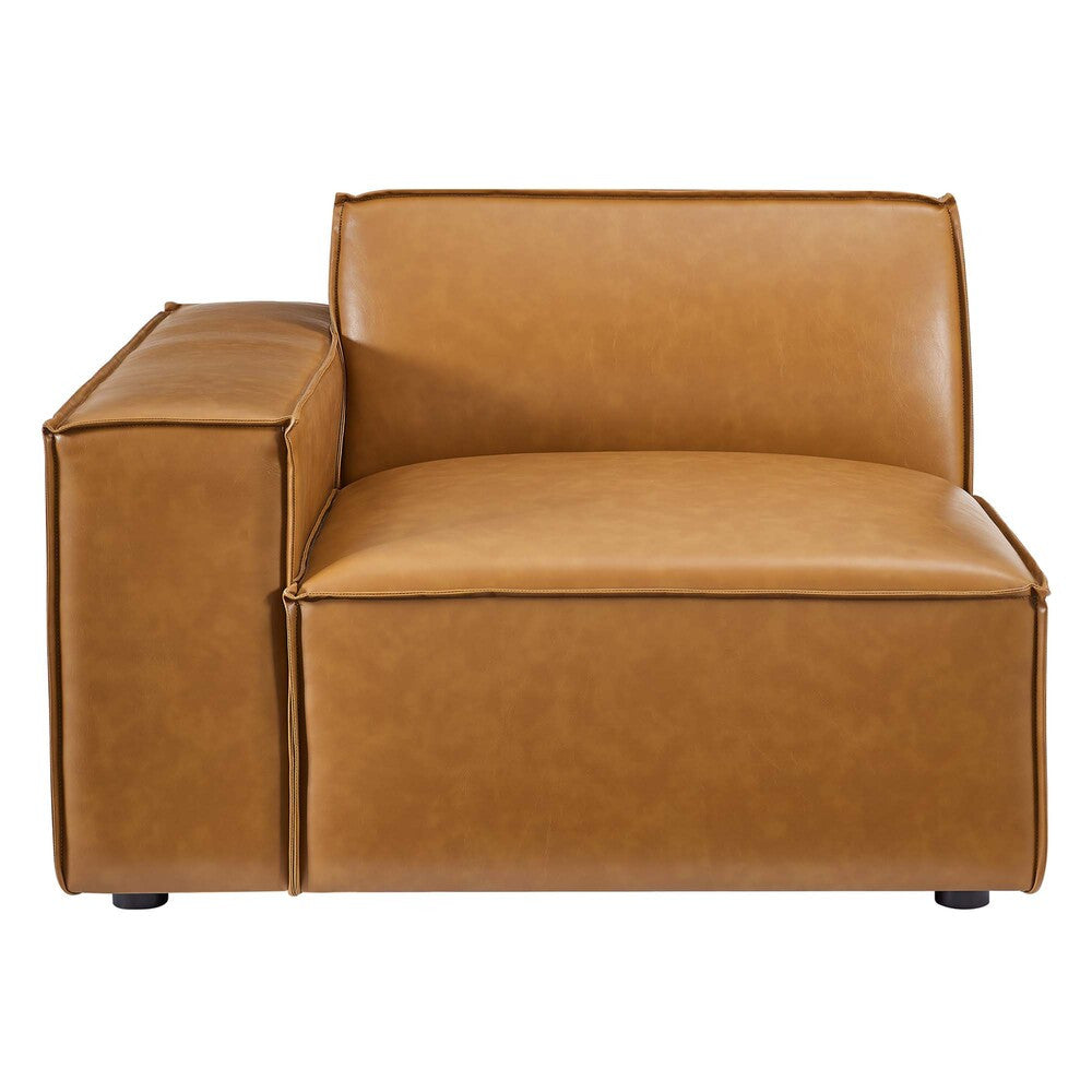 EEI-4492-TAN Restore Left-Arm Vegan Leather Sectional Sofa Chair by Modway