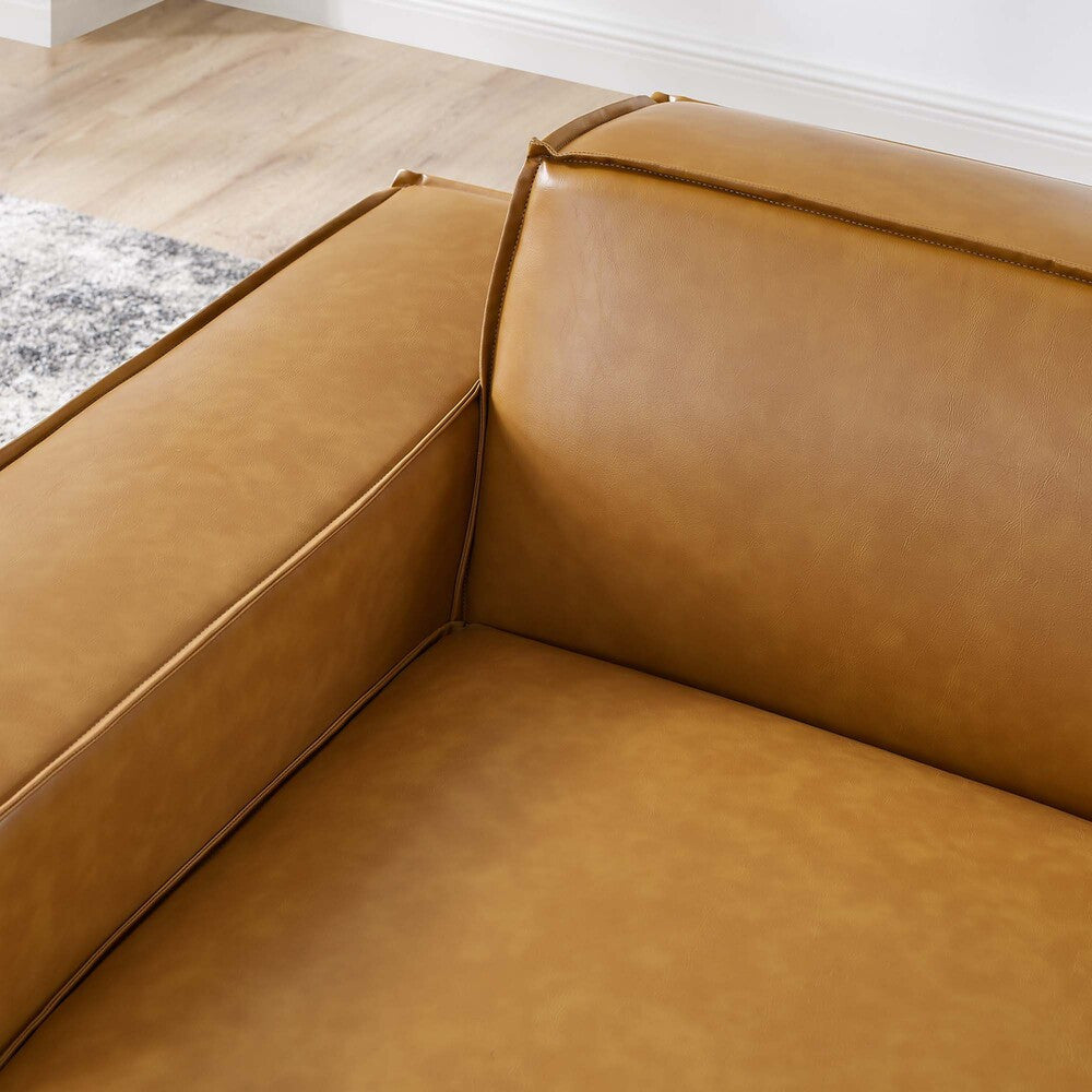 EEI-4492-TAN Restore Left-Arm Vegan Leather Sectional Sofa Chair by Modway