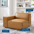 EEI-4492-TAN Restore Left-Arm Vegan Leather Sectional Sofa Chair by Modway