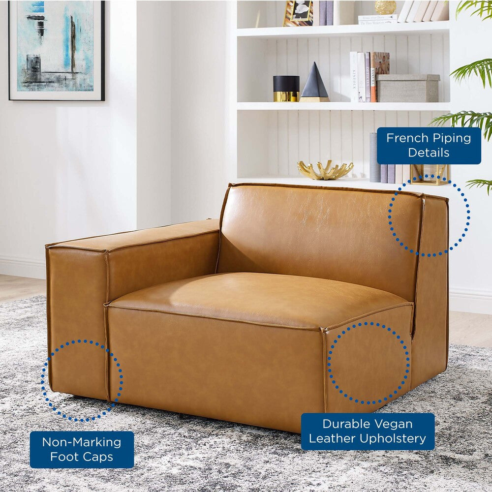 EEI-4492-TAN Restore Left-Arm Vegan Leather Sectional Sofa Chair by Modway