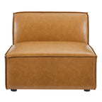EEI-4495-TAN Restore Vegan Leather Sectional Sofa Armless Chair by Modway