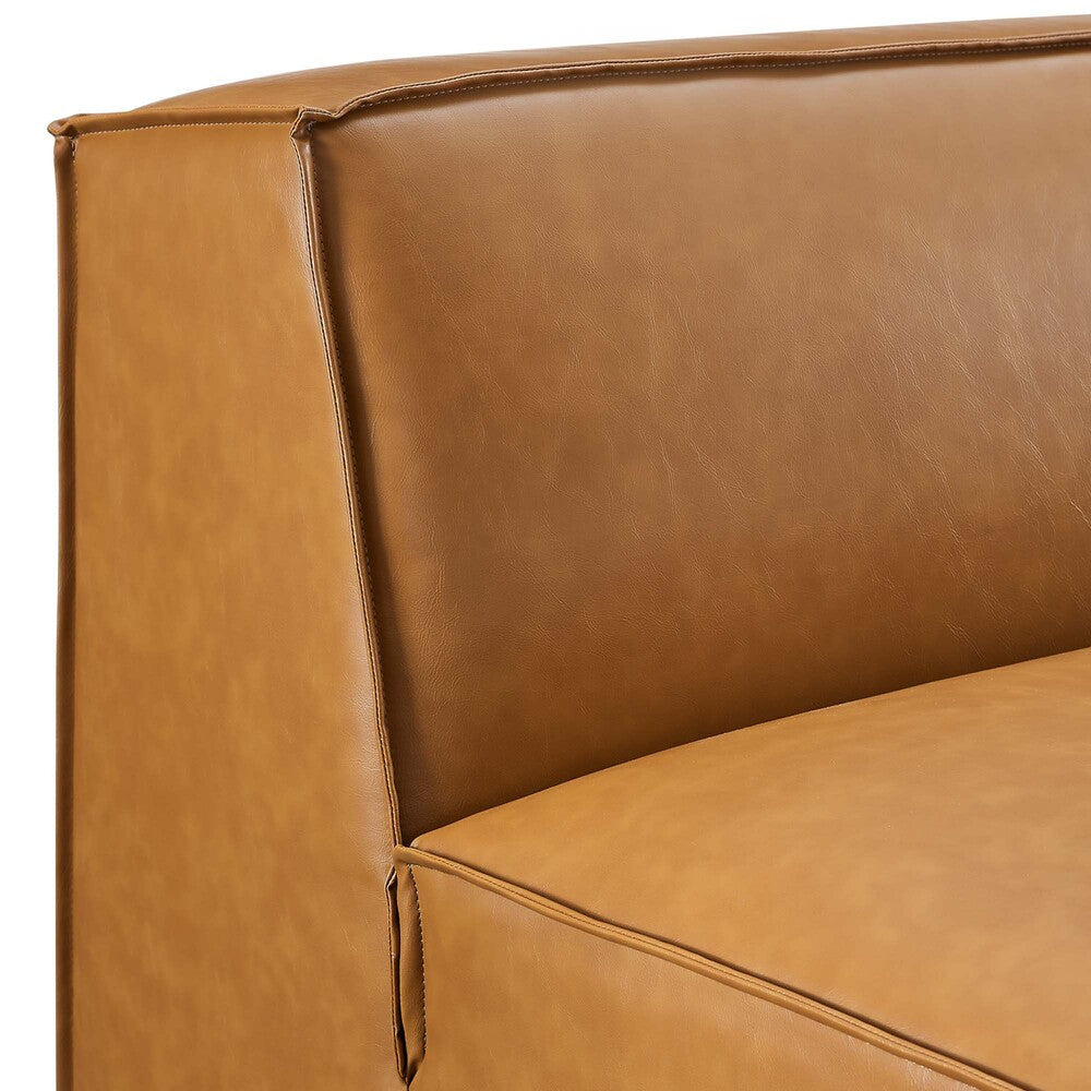 EEI-4495-TAN Restore Vegan Leather Sectional Sofa Armless Chair by Modway