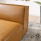 EEI-4495-TAN Restore Vegan Leather Sectional Sofa Armless Chair by Modway