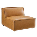 Modway EEI-4495-TAN Restore Vegan Leather Sectional Sofa Armless Chair Tan