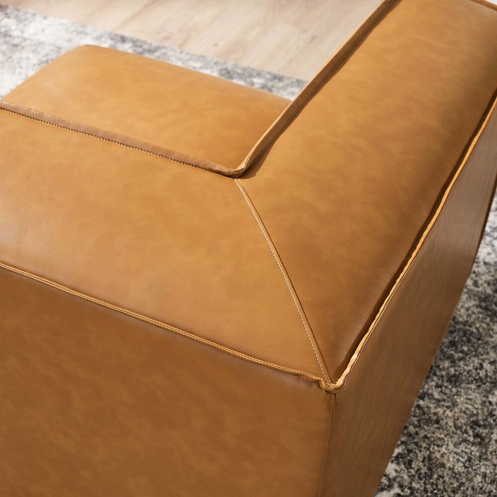 EEI-4494-TAN Restore Vegan Leather Sectional Sofa Corner Chair by Modway