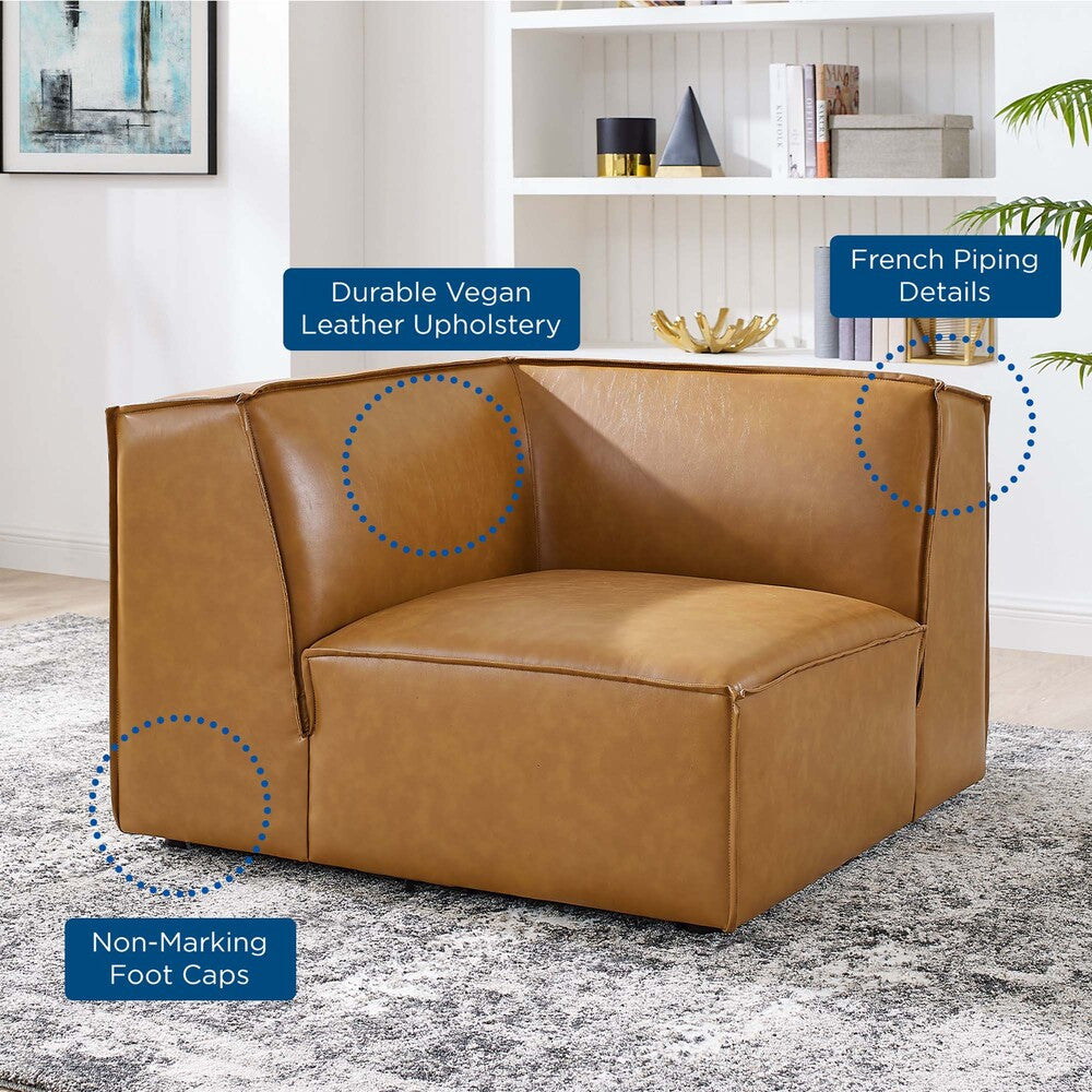 EEI-4494-TAN Restore Vegan Leather Sectional Sofa Corner Chair by Modway