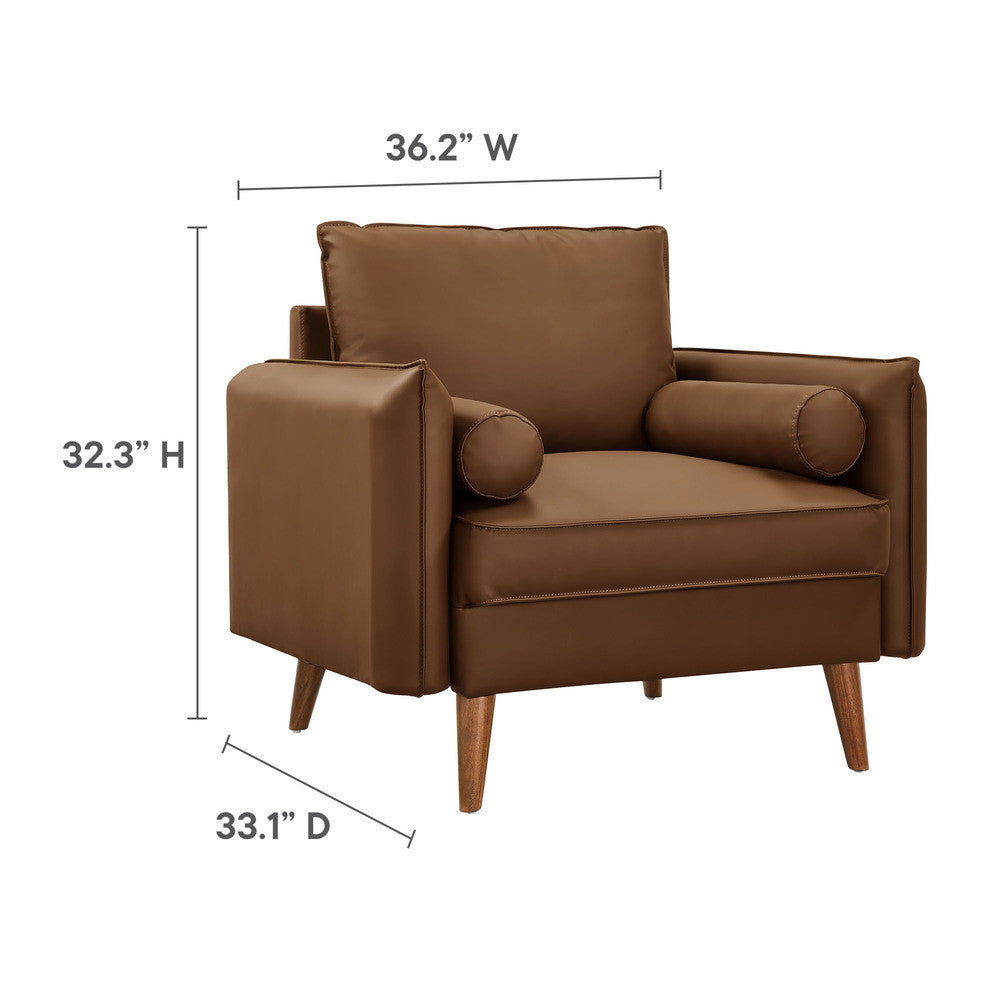 Modway Revive Upholstered Vegan Leather Accent Armchair by Modway-EEI-6973