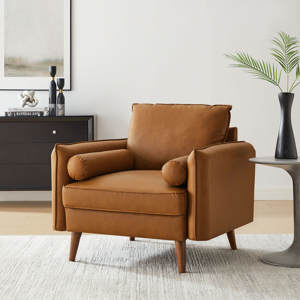 Modway Revive Upholstered Vegan Leather Accent Armchair by Modway-EEI-6973