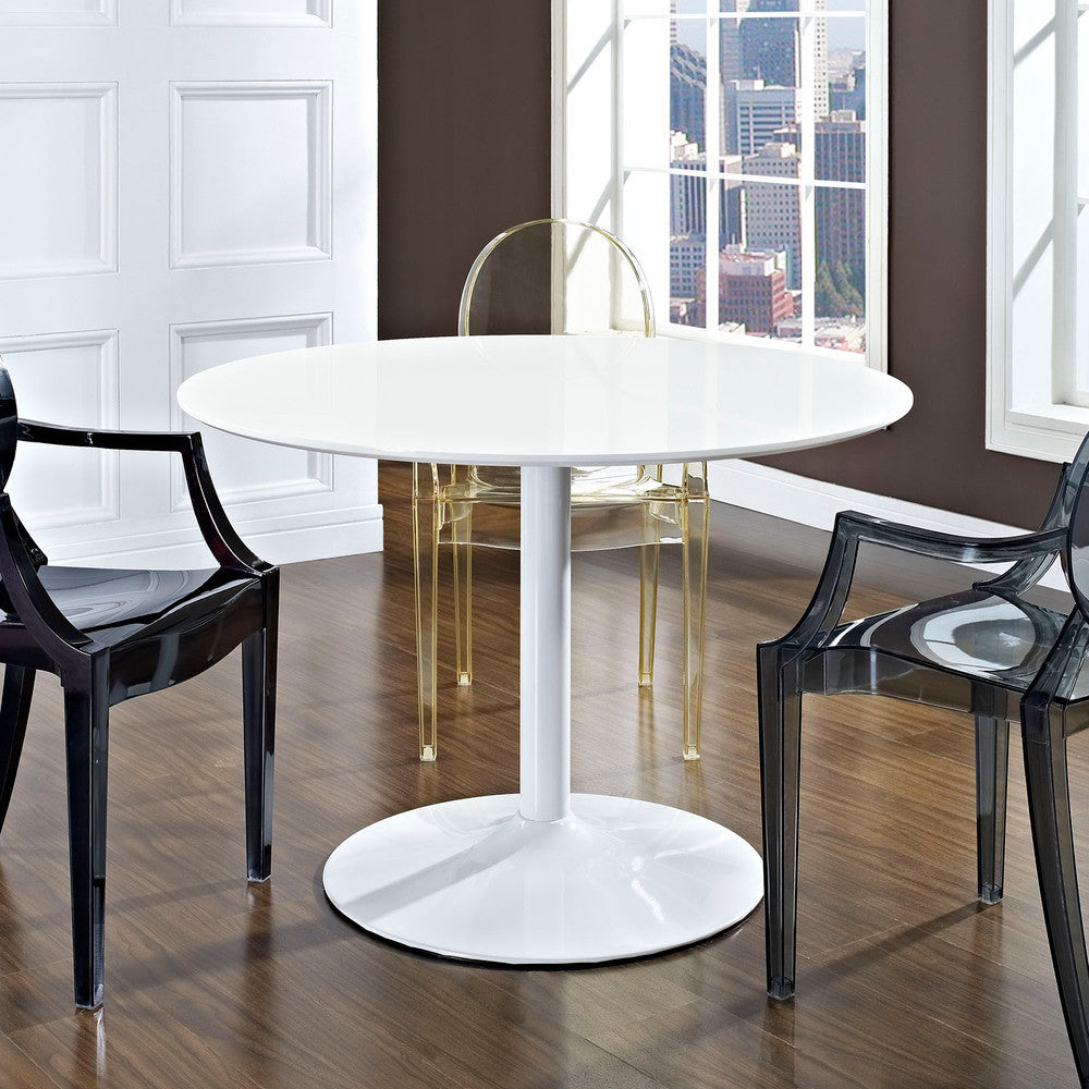 EEI-785-WHI Revolve Round Wood Dining Table by Modway