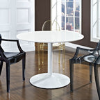 EEI-785-WHI Revolve Round Wood Dining Table by Modway