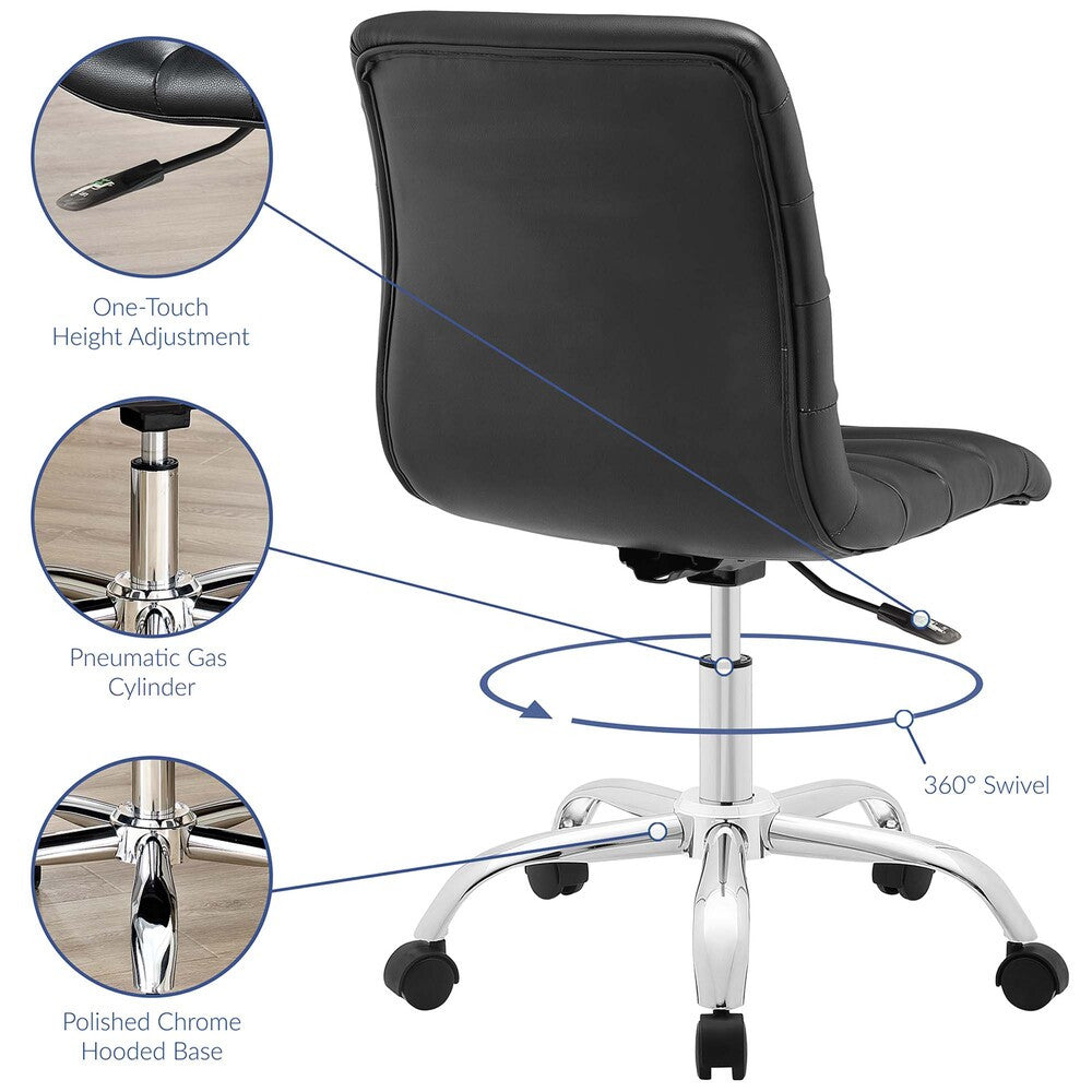 EEI-1532 Ripple Armless Mid Back Vinyl Office Chair by Modway