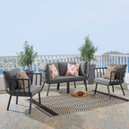 EEI-3787-SLA-CHA Riverside 4 Piece Outdoor Patio Aluminum Set by Modway