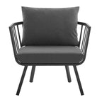 EEI-3787-SLA-CHA Riverside 4 Piece Outdoor Patio Aluminum Set by Modway