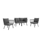 EEI-3787-SLA-CHA Riverside 4 Piece Outdoor Patio Aluminum Set by Modway