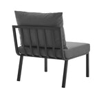 EEI-3789-SLA-CHA Riverside 5 Piece Outdoor Patio Aluminum Sectional by Modway